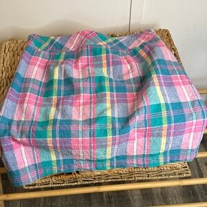 Talbots Plaid Skirt in Pink, Teal & Yellow
